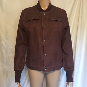 Puma Womens Large Purple Button Front Jacket